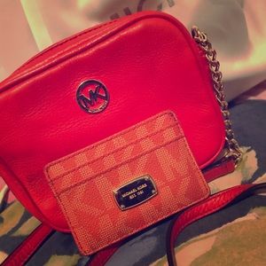 Small orange authentic MK purse & card holder